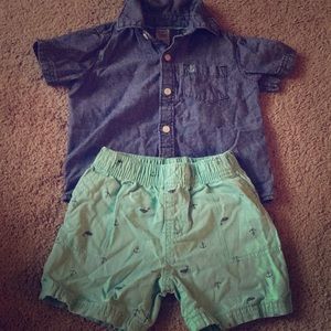 Boy 18m nautical short set
